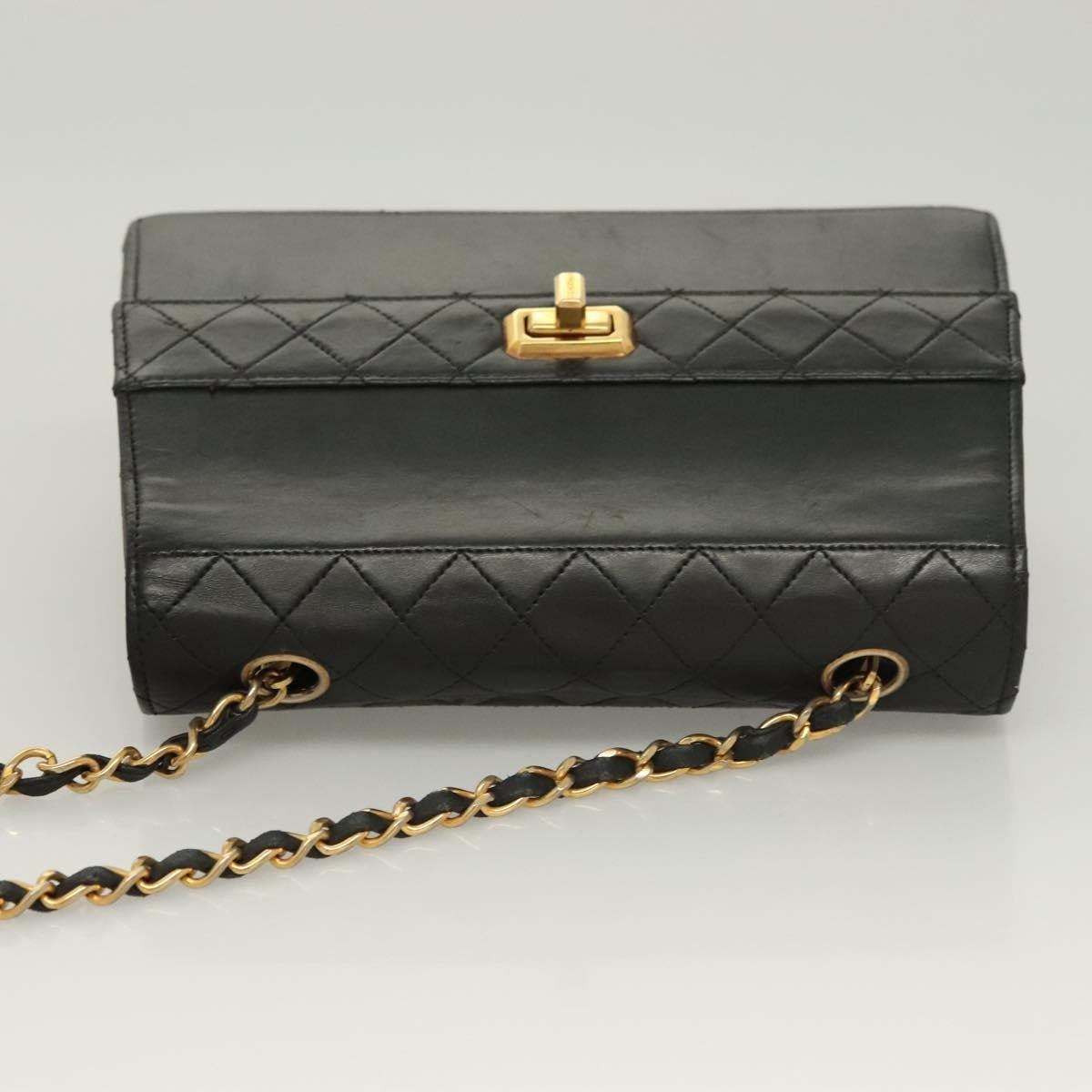 Chanel Vintage Trapezoid CC Flap Bag Leather, BLACK, LEATHER, Shoulder bag