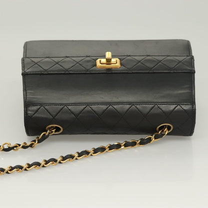 Chanel Vintage Trapezoid CC Flap Bag Leather, BLACK, LEATHER, Shoulder bag