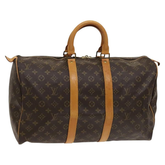 Louis Vuitton Keepall Bag Monogram Canvas, BROWN, CANVAS, Travel bag