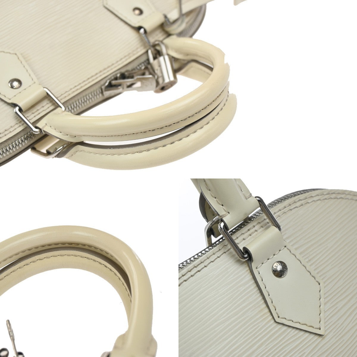 Louis Vuitton Alma Handbag Epi Leather, WHITE, LEATHER, Handbag