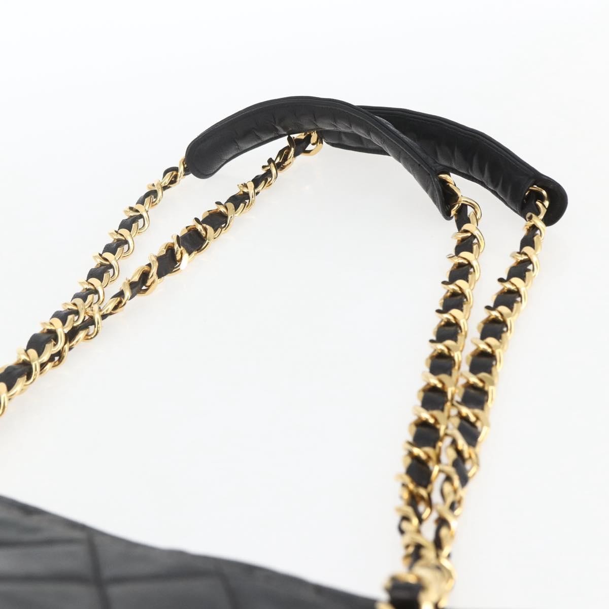 Chanel Vintage Shopping Tote Quilted Lambskin, BLACK, LEATHER, Tote bag