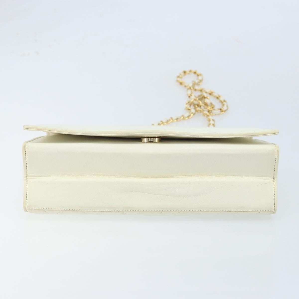 Chanel Vintage CC Full Flap Bag Quilted Lambskin, White, Leather, Shoulder Bag