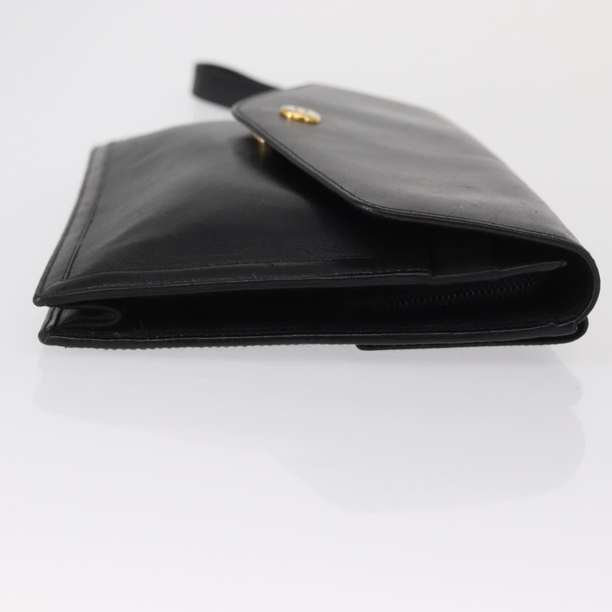 Christian Dior Clutch bag Leather, BLACK, LEATHER, Clutche & pouche