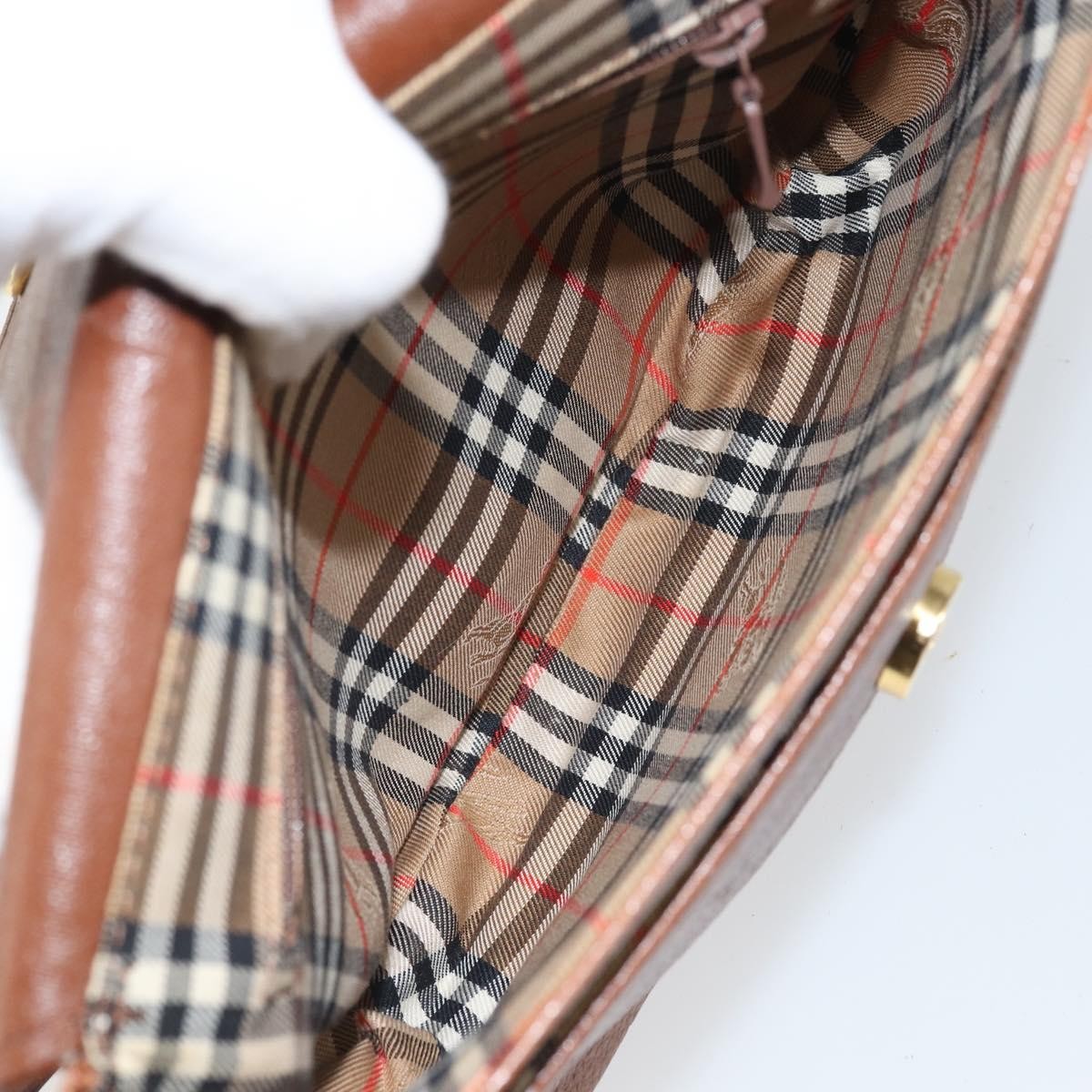 Burberry Vintage Shoulder Bag Leather, BROWN, LEATHER, Shoulder bag