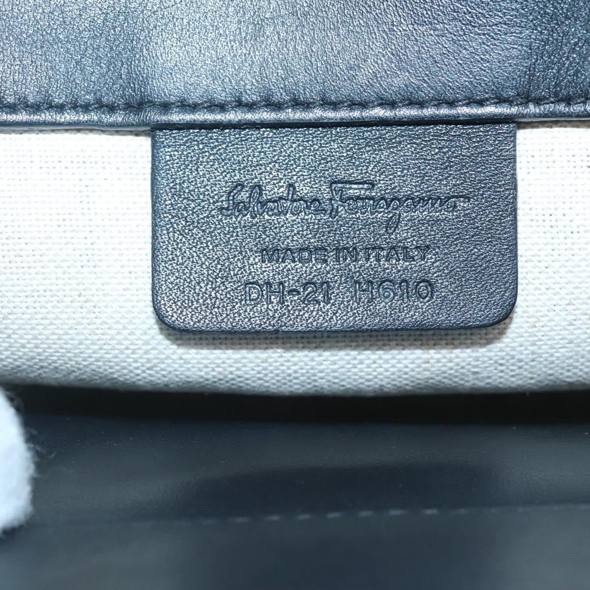 Salvatore Ferragamo Studio Satchel Gancini Jacquard and Leather, BLACK, CANVAS, Handbag