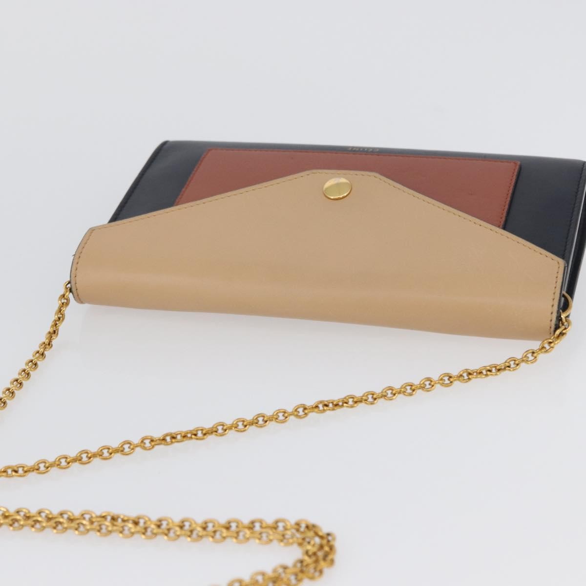 Celine Pocket Envelope Wallet on Chain Leather, MULTICOLOUR, LEATHER, Clutche & pouche