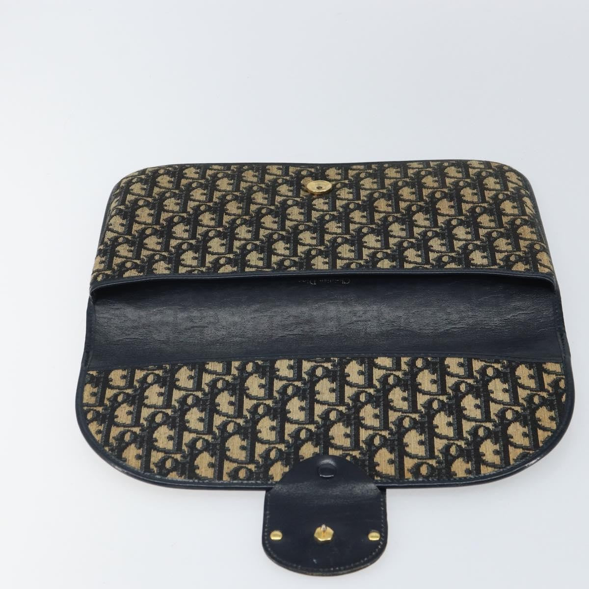 Christian Dior Vintage Trotter Pouch Canvas, NAVY, CANVAS, Clutche & pouche