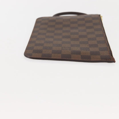 Louis Vuitton Neverfull Pochette Damier, BROWN, CANVAS, Clutche & pouche