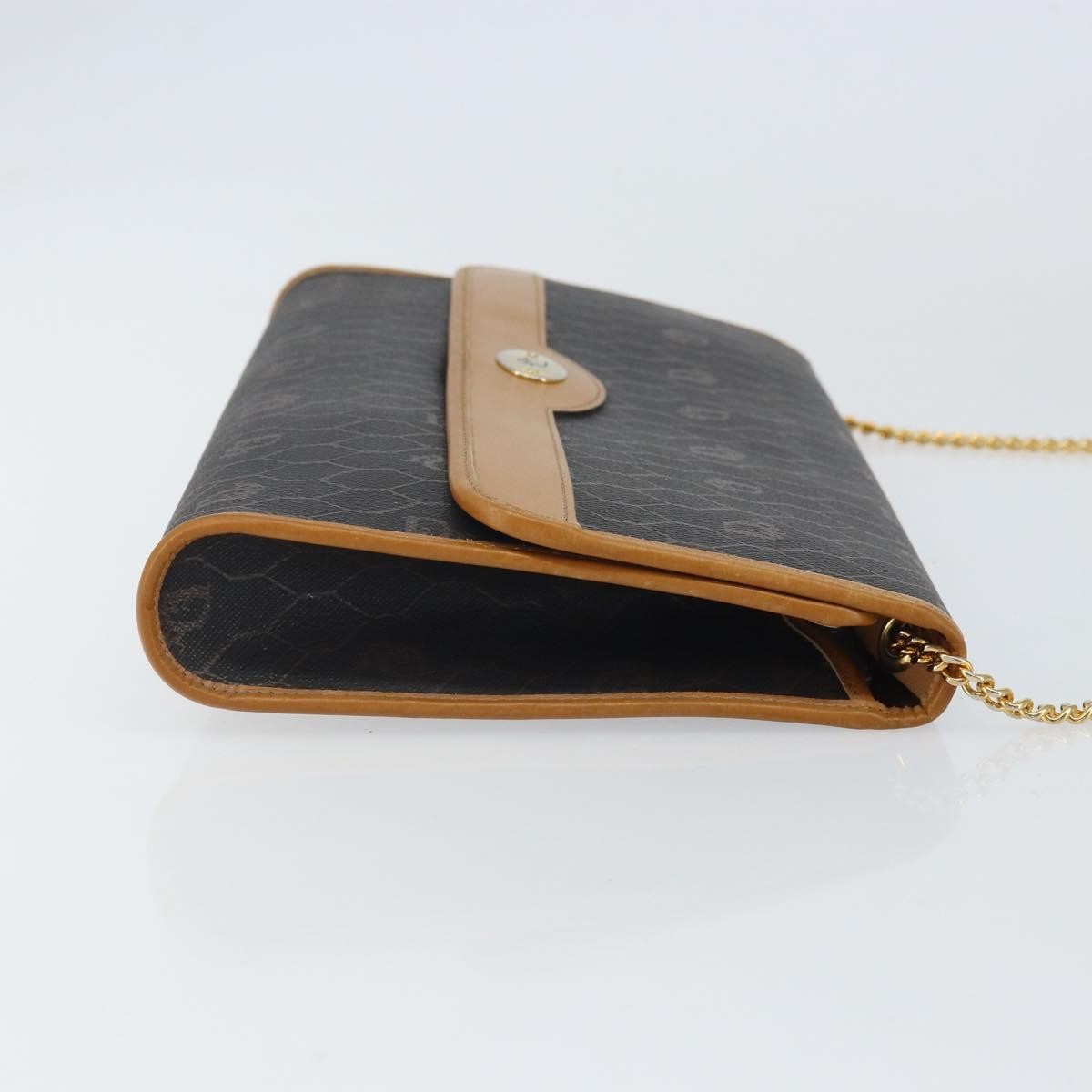 Christian Dior Vintage Honeycomb chain Canvas, BLACK, CANVAS, Shoulder bag