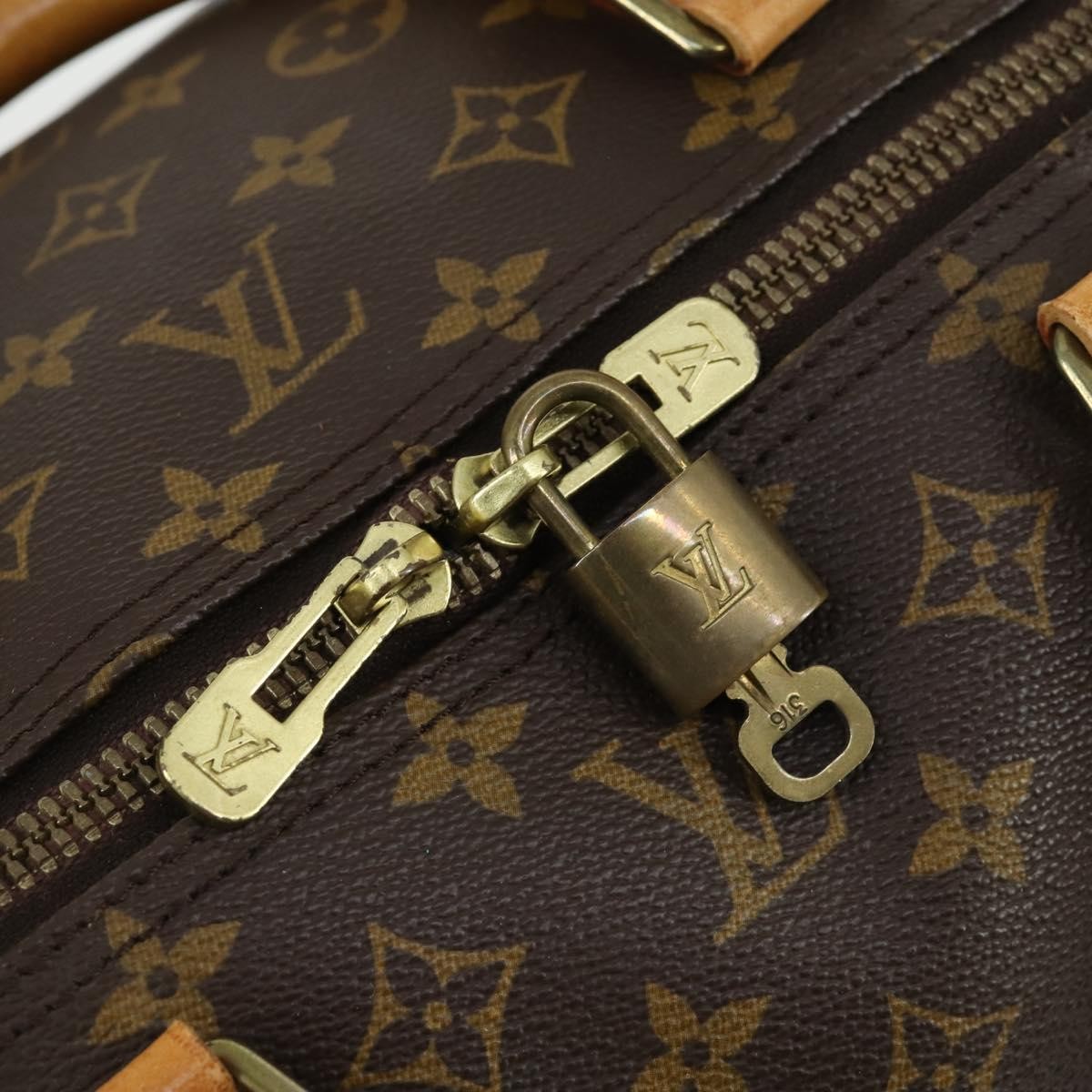 Louis Vuitton Keepall Bag Monogram Canvas, BROWN, CANVAS, Travel bag