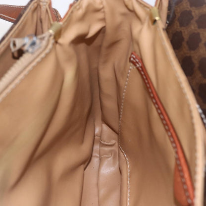 Celine Vintage Macadam Shoulder Bag Canvas and Leather, BROWN, CANVAS, Shoulder bag