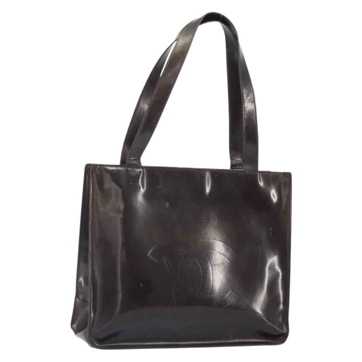 Chanel Vintage Tote Patent leather, BROWN, PATENT_LEATHER, Tote bag