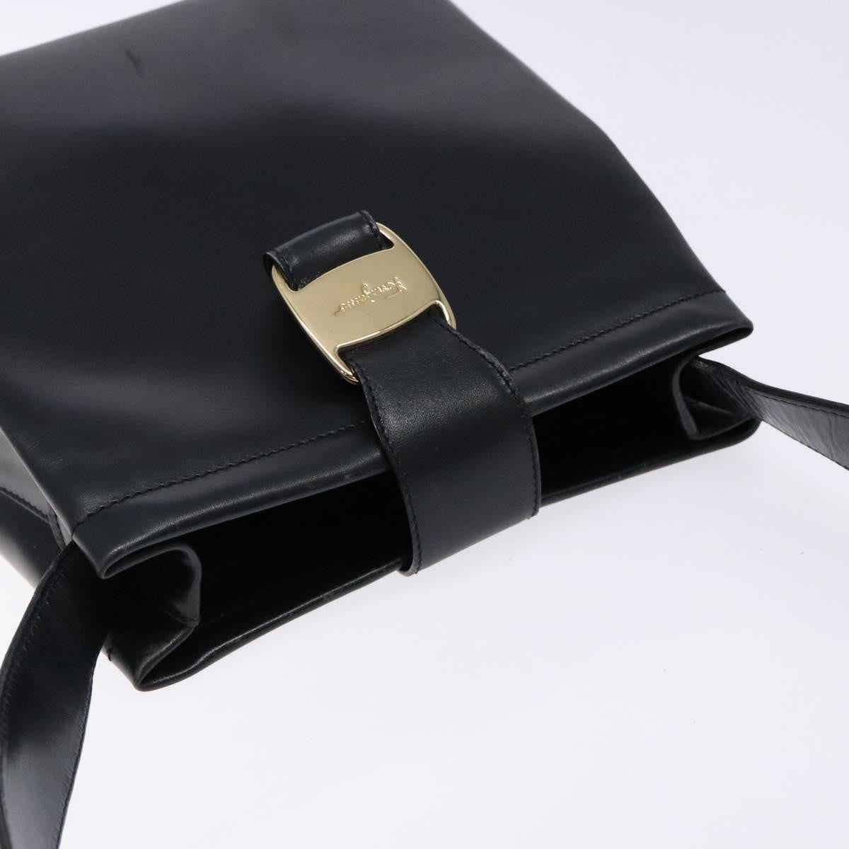 Salvatore Ferragamo Vala Shoulder Bag Leather, NAVY, LEATHER, Shoulder bag
