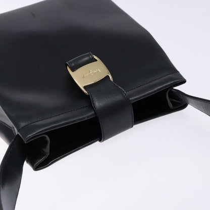 Salvatore Ferragamo Vala Shoulder Bag Leather, NAVY, LEATHER, Shoulder bag