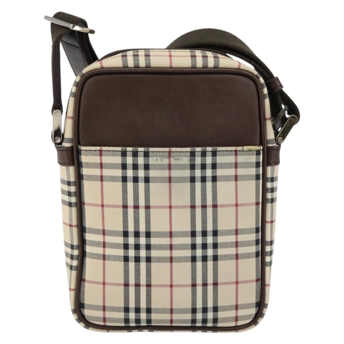 Burberry Nova check Shoulder bag Canvas and Leather, BEIGE, CANVAS, Shoulder bag