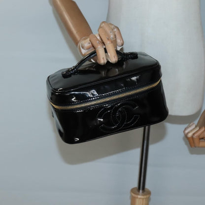 Chanel Vanity pouch Leather, BLACK, PATENT_LEATHER, Toiletry Case