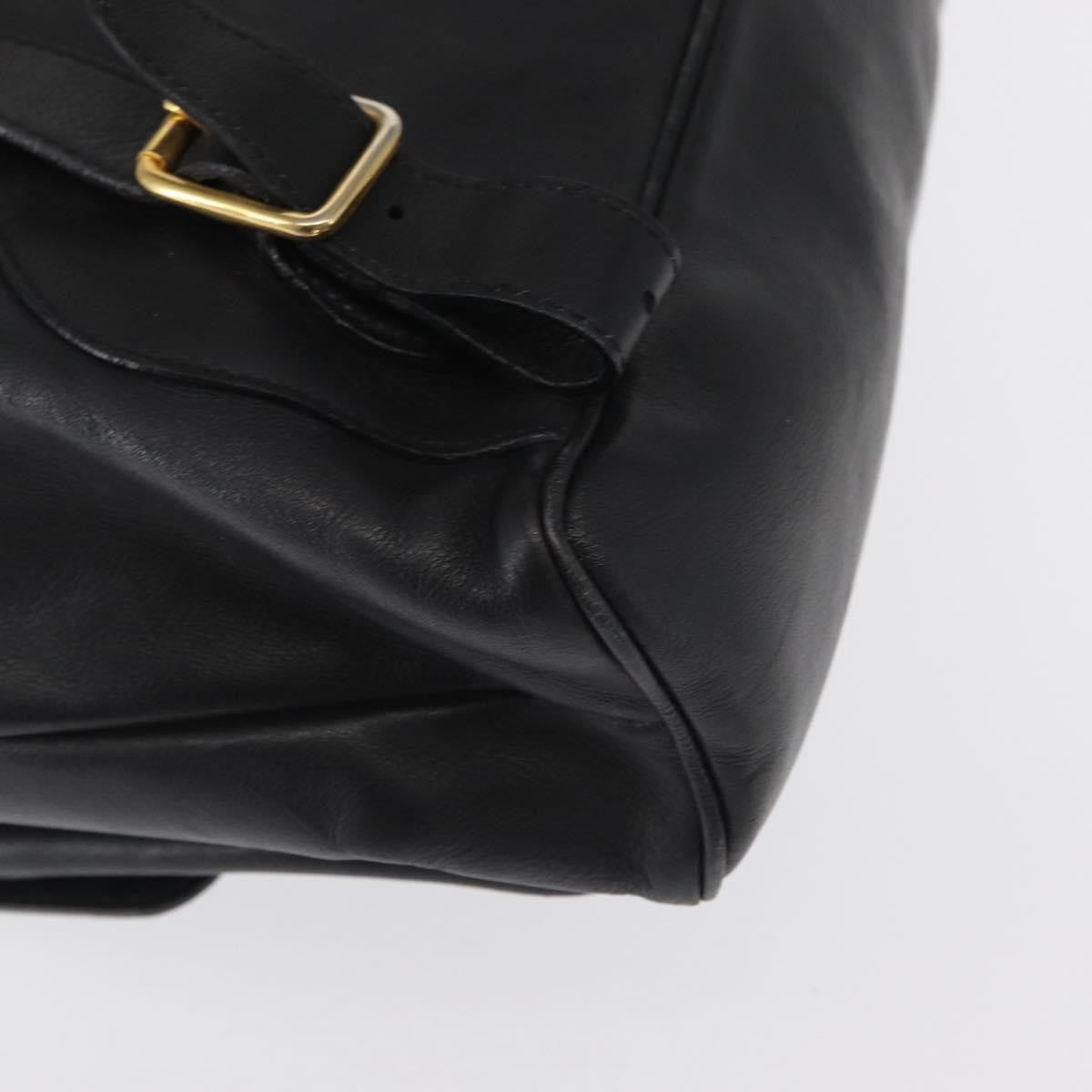 Gucci Vintage Bamboo Backpack Leather, BLACK, LEATHER, Backpack