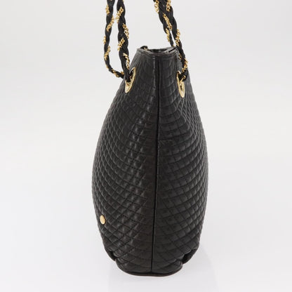 Bally Vintage Chain Shoulder Bag Quilted Leather, Black, Leather, Shoulder Bag