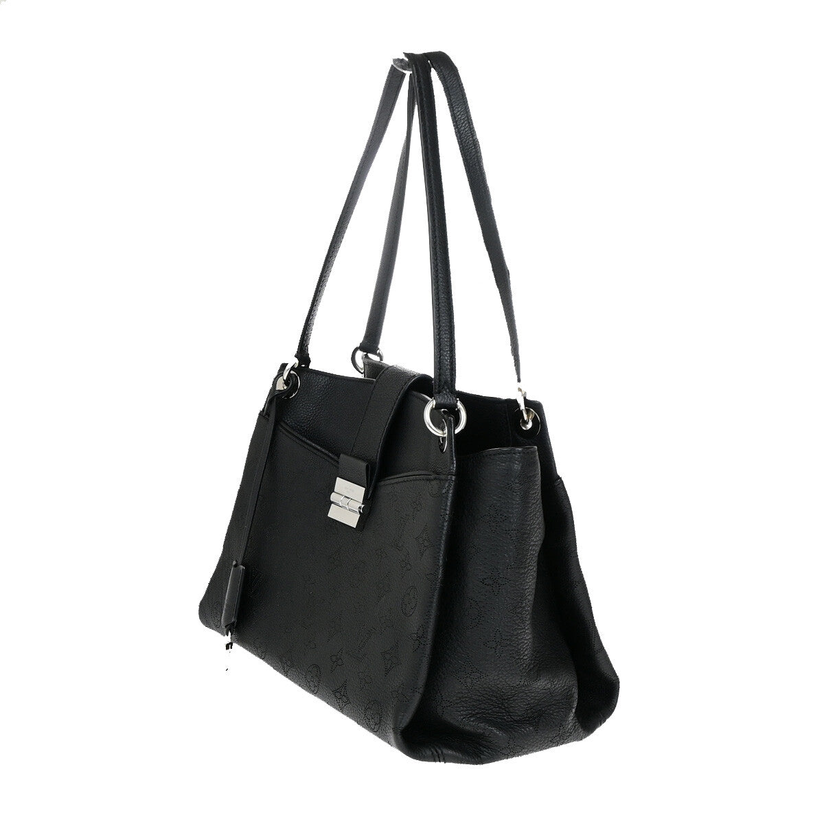 Louis Vuitton Sevres Handbag Mahina Leather, BLACK, LEATHER, Shoulder bag