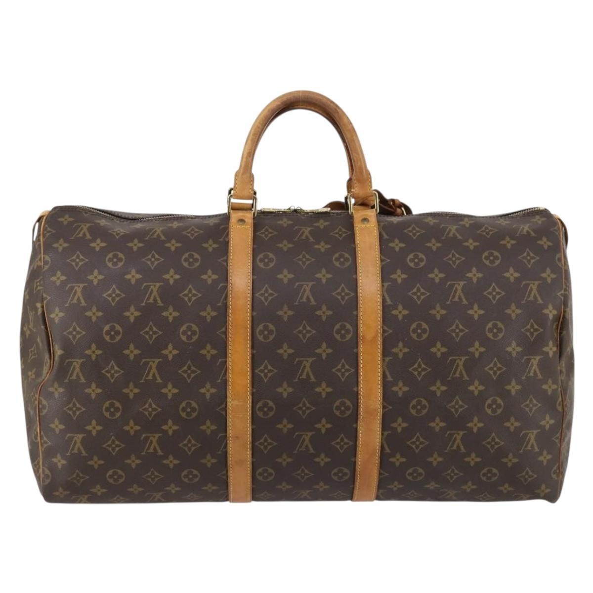 Louis Vuitton Keepall Bag Monogram Canvas, BROWN, CANVAS, Handbag