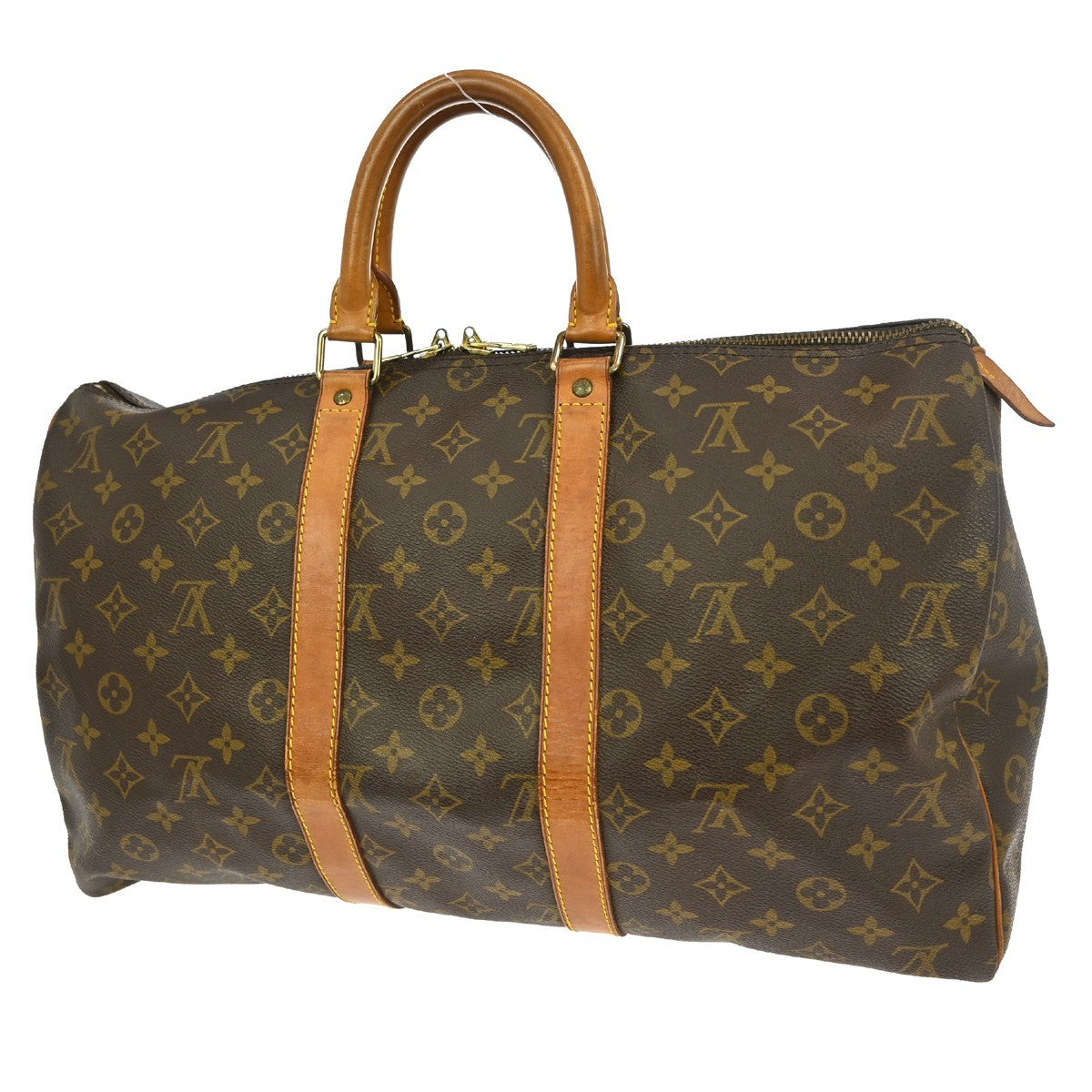 Louis Vuitton Keepall Bag Monogram Canvas, BROWN, CANVAS, Travel bag