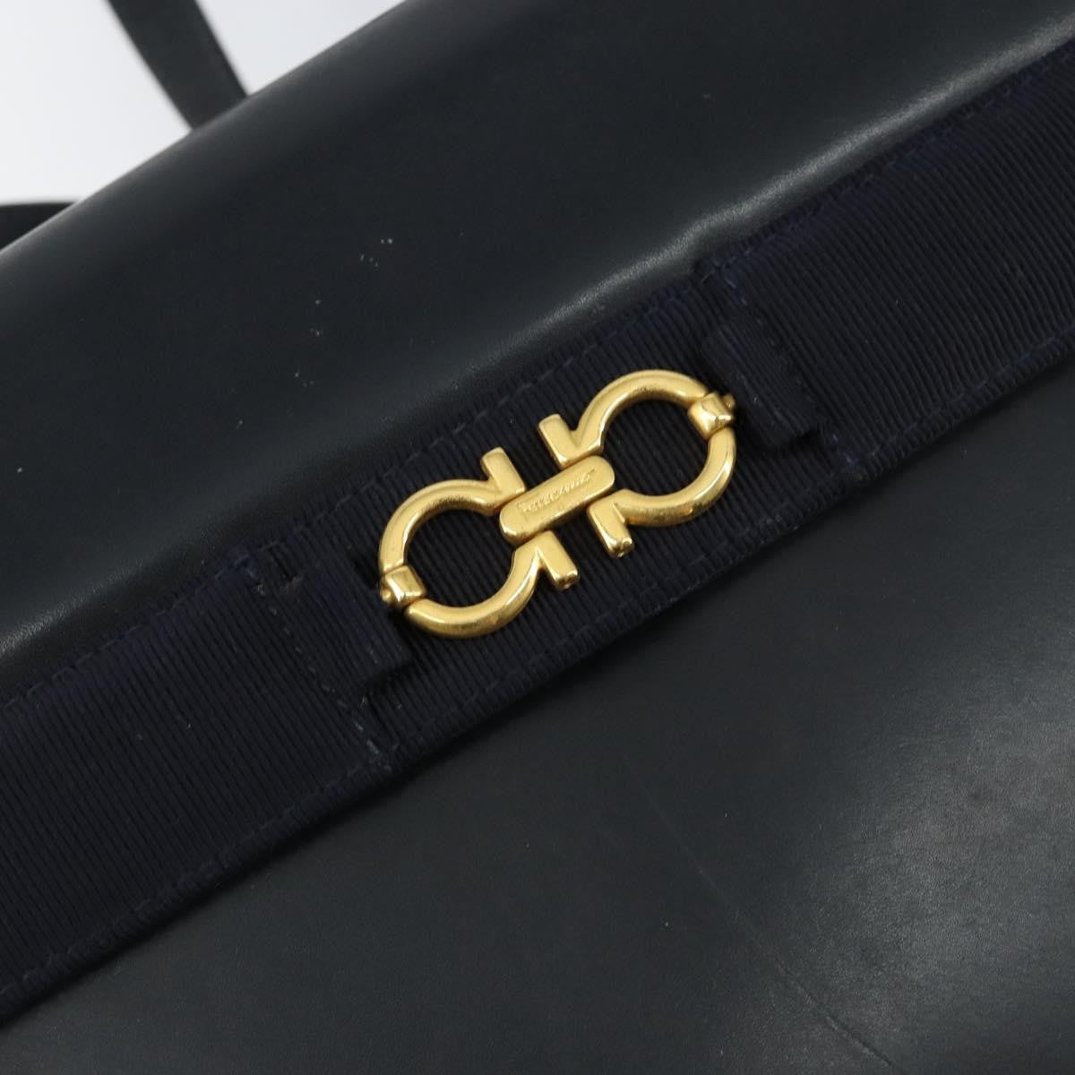 Salvatore Ferragamo Gancini Shoulder Bag Leather, BLACK, LEATHER, Shoulder bag