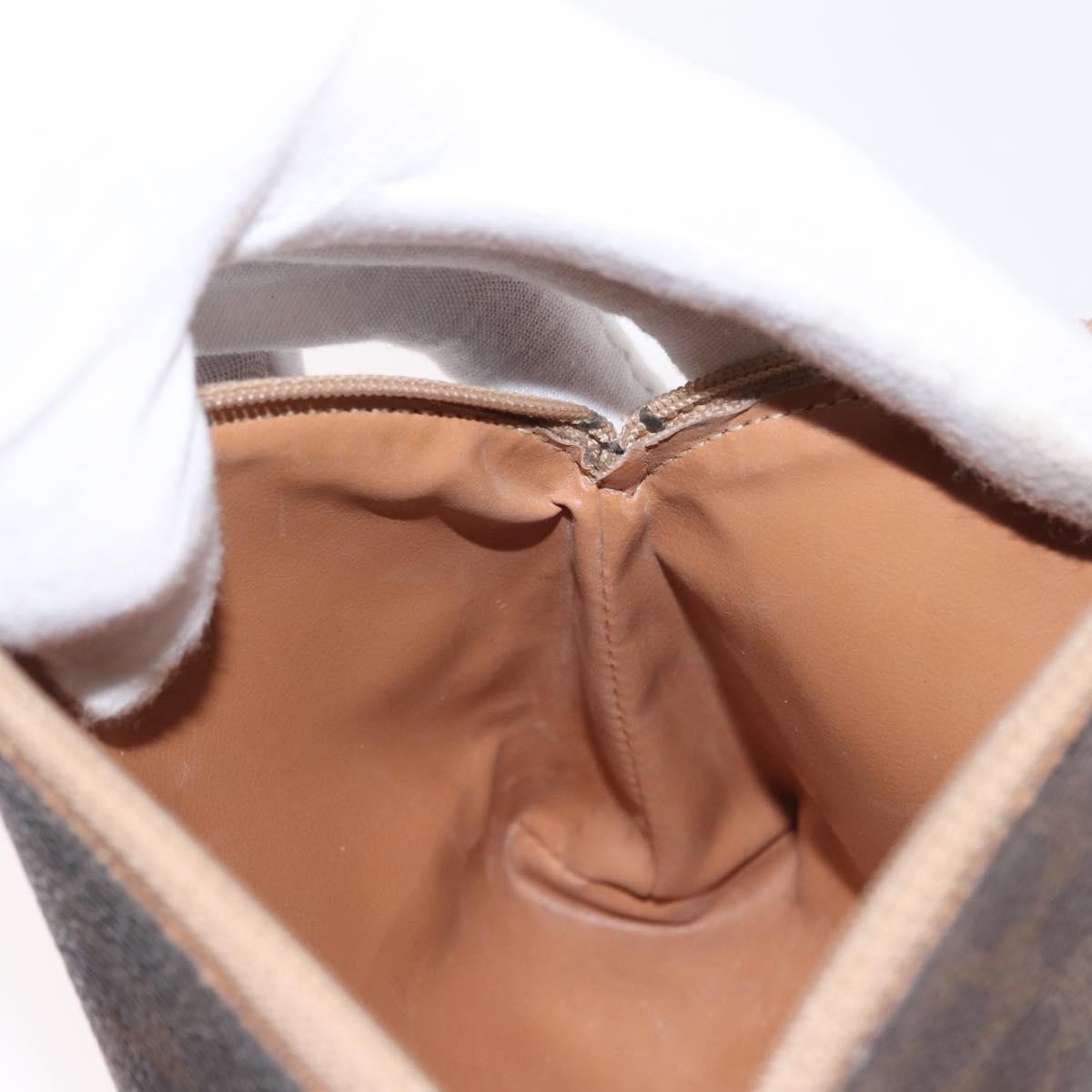 Celine Macadam Pochette Canvas and Leather, BROWN, CANVAS, Clutche & pouche