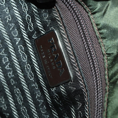 Prada Vintage Shoulder Bag Nylon and Leather, GREEN, NYLON, Shoulder bag