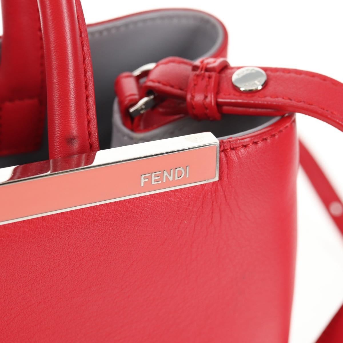 Fendi 2Jours Bag Leather, RED, LEATHER, Handbag