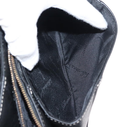 Salvatore Ferragamo Flap Shoulder Bag Leather, BLACK, LEATHER, Shoulder bag