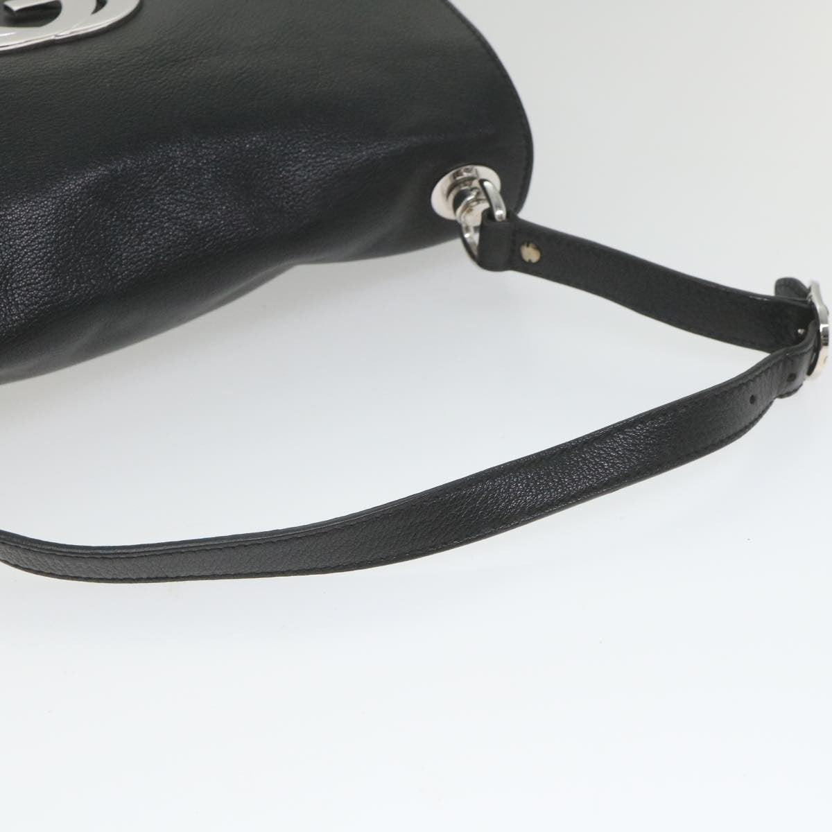 Gucci Blondie Flap Bag Leather, Black, Leather, Shoulder Bag