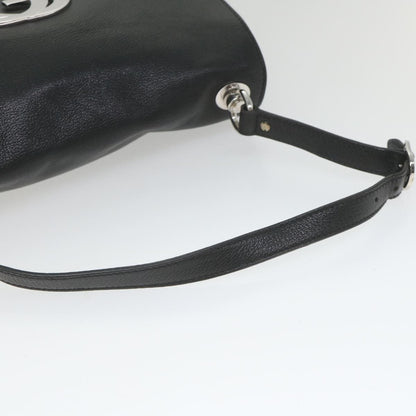 Gucci Blondie Flap Bag Leather, Black, Leather, Shoulder Bag