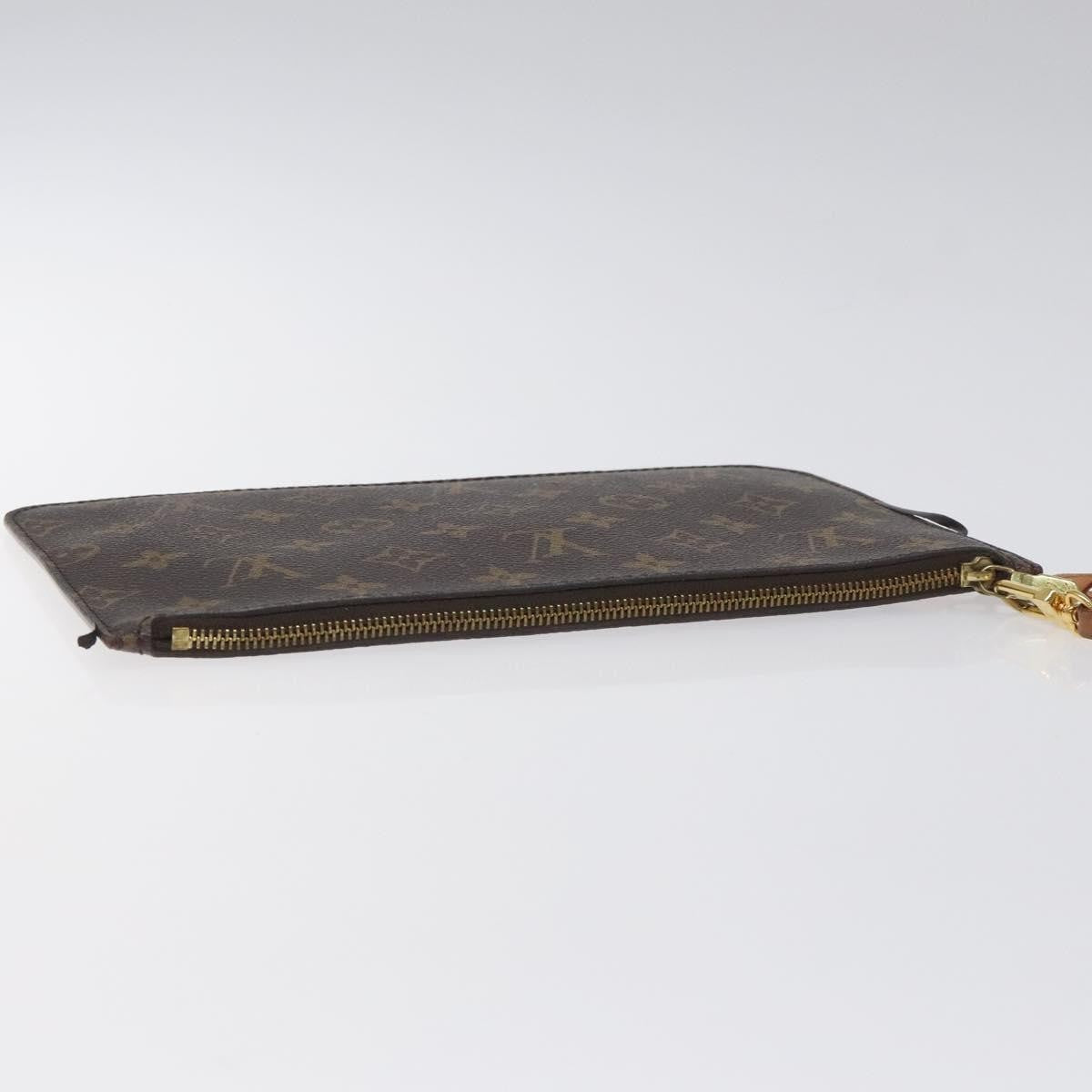 Louis Vuitton Neverfull Pochette Monogram Canvas, BROWN, CANVAS, Tote bag