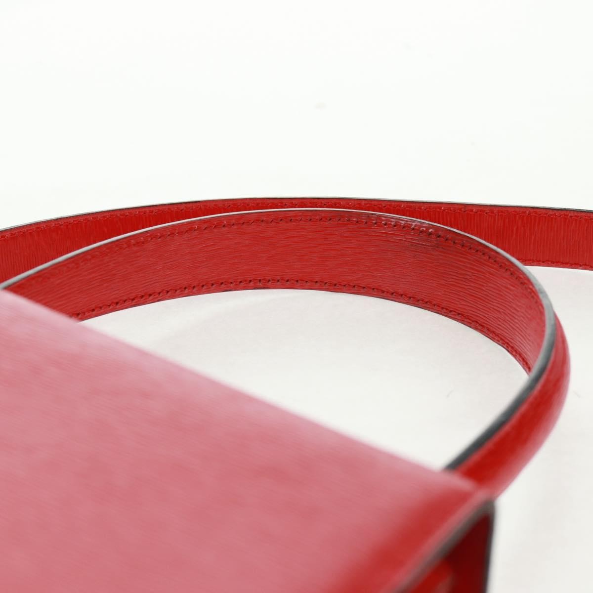 Celine Vintage Triomphe Flap Bag Leather, RED, LEATHER, Shoulder bag