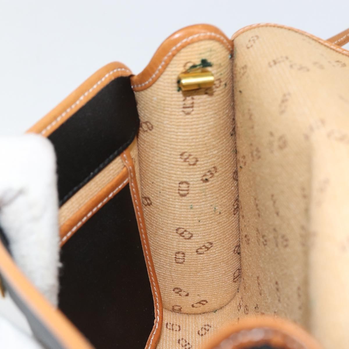 Christian Dior Vintage CD Logo Shoulder Bag Leather, BLACK, LEATHER, Shoulder bag