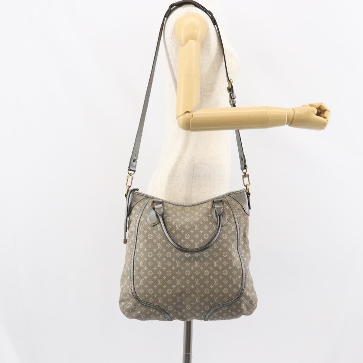 Louis Vuitton Angele Handbag Mini Lin, GRAY, CANVAS, Handbag