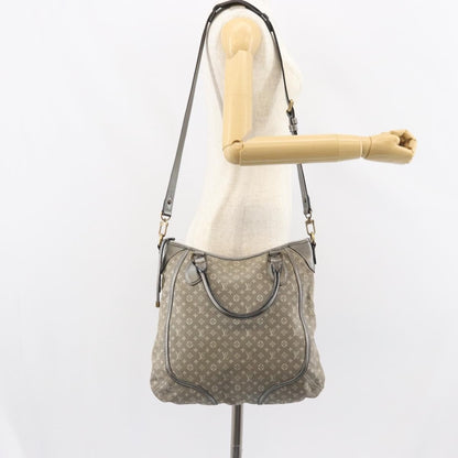 Louis Vuitton Angele Handbag Mini Lin, GRAY, CANVAS, Handbag