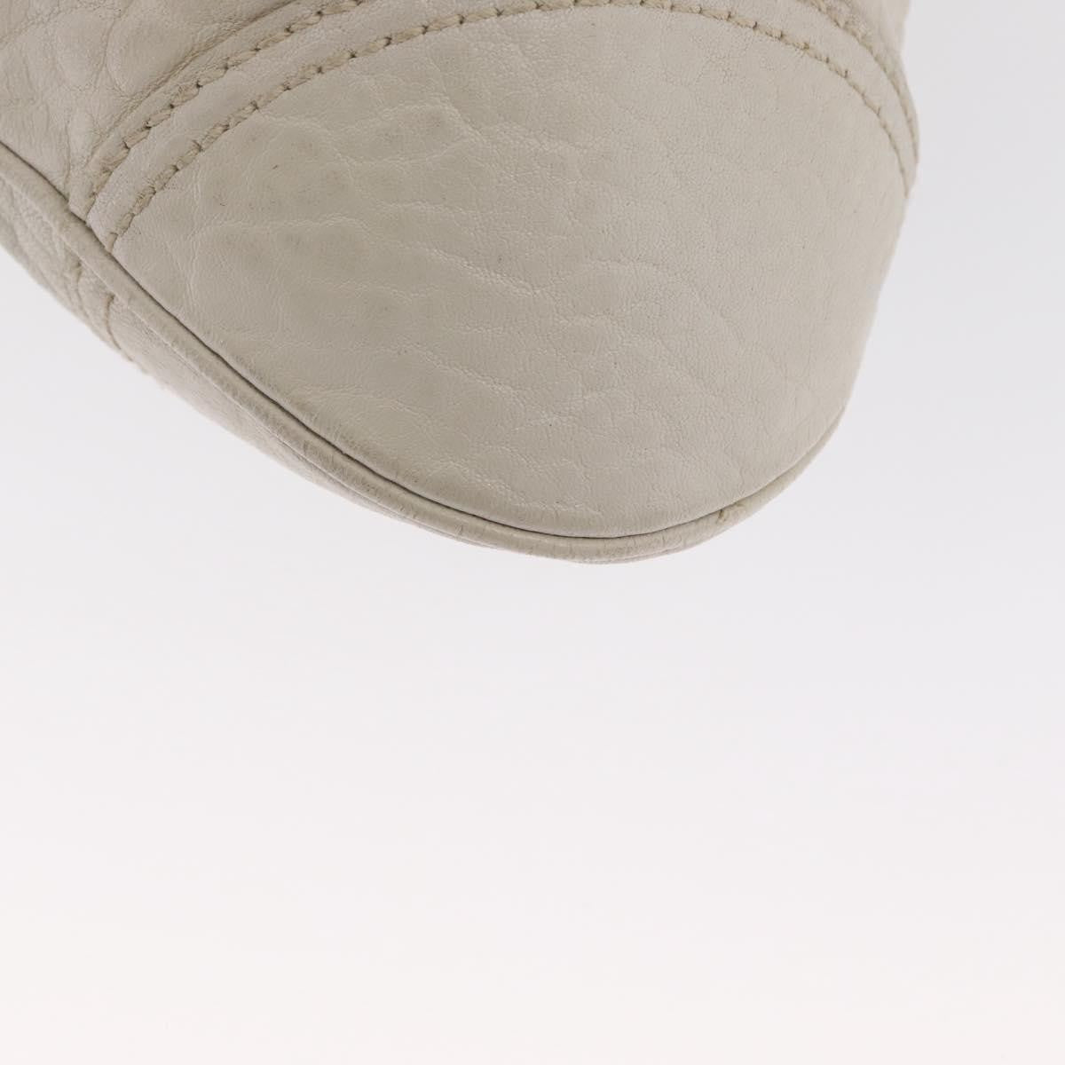 Salvatore Ferragamo Gancini handbag Leather, WHITE, LEATHER, Handbag