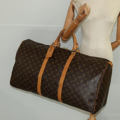 Louis Vuitton Keepall Bag Monogram Canvas, BROWN, CANVAS, Travel bag