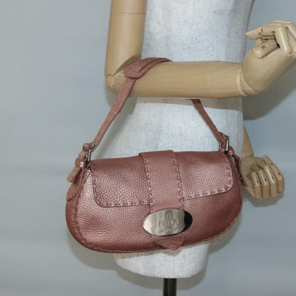 Fendi Vintage Selleria Flap Bag Leather, PINK, LEATHER, Shoulder bag