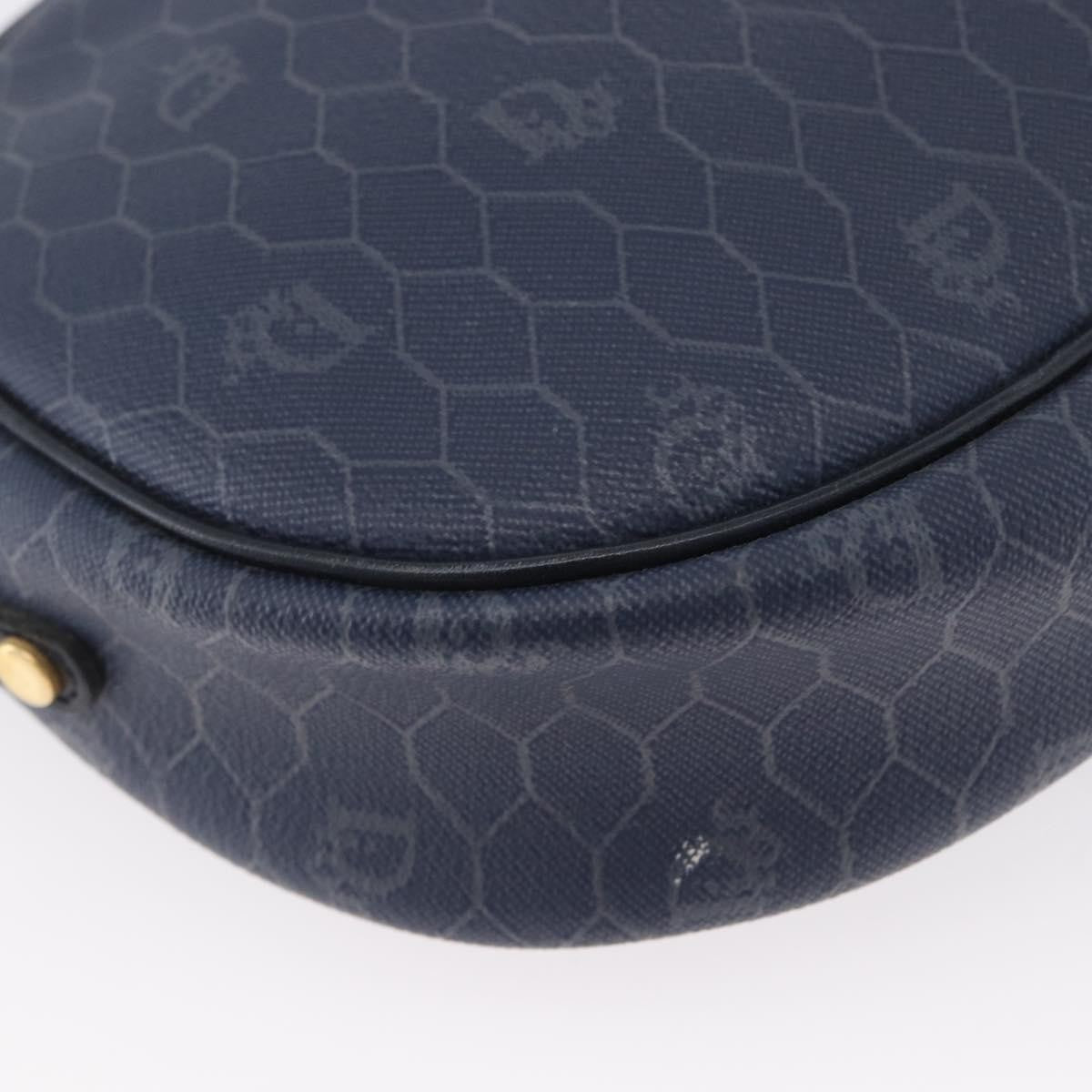 Christian Dior Vintage Honeycomb Shoulder Bag Canvas, NAVY, CANVAS, Shoulder bag