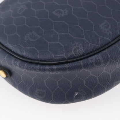 Christian Dior Vintage Honeycomb Shoulder Bag Canvas, NAVY, CANVAS, Shoulder bag