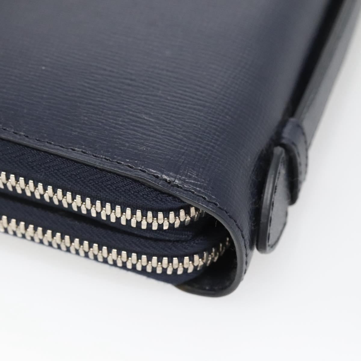 Burberry Reeves Double Zip Organizer Wallet Leather, NAVY, LEATHER, Wallets