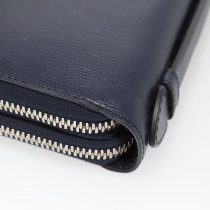 Burberry Reeves Double Zip Organizer Wallet Leather, NAVY, LEATHER, Wallets