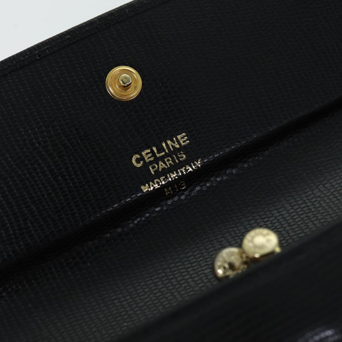 Celine Circle Logo Compact Wallet Leather, BLACK, LEATHER, Wallets