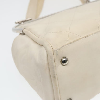 Chanel Ultimate Soft Frame Bag Quilted Calfskin, WHITE, LEATHER, Handbag