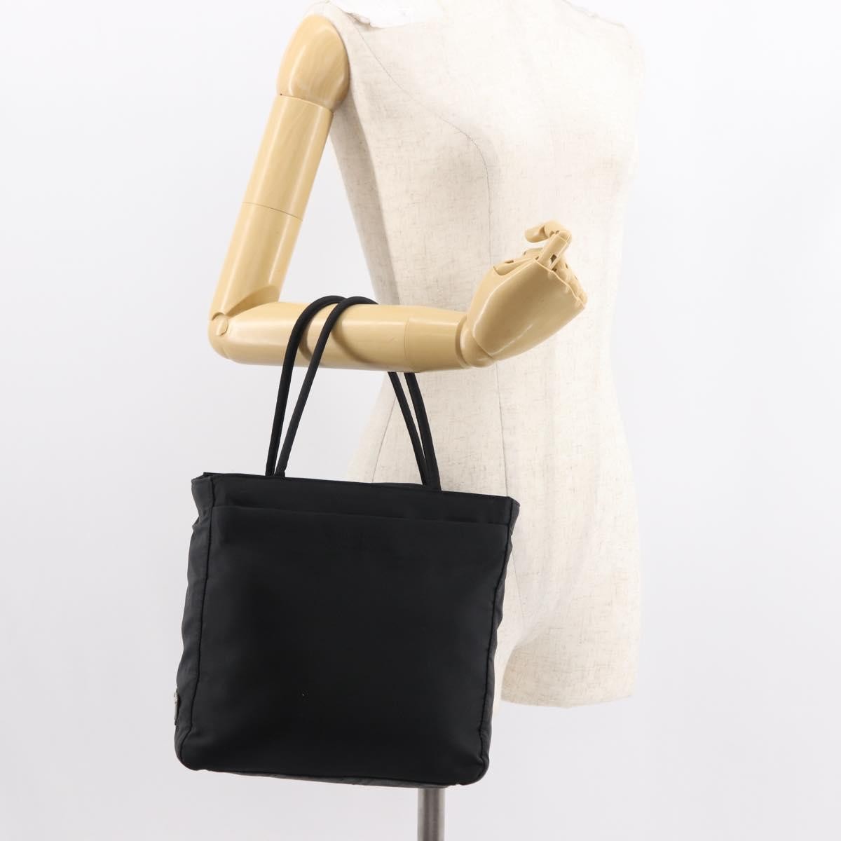 Prada Vintage Zip Tote Tessuto, BLACK, NYLON, Tote bag