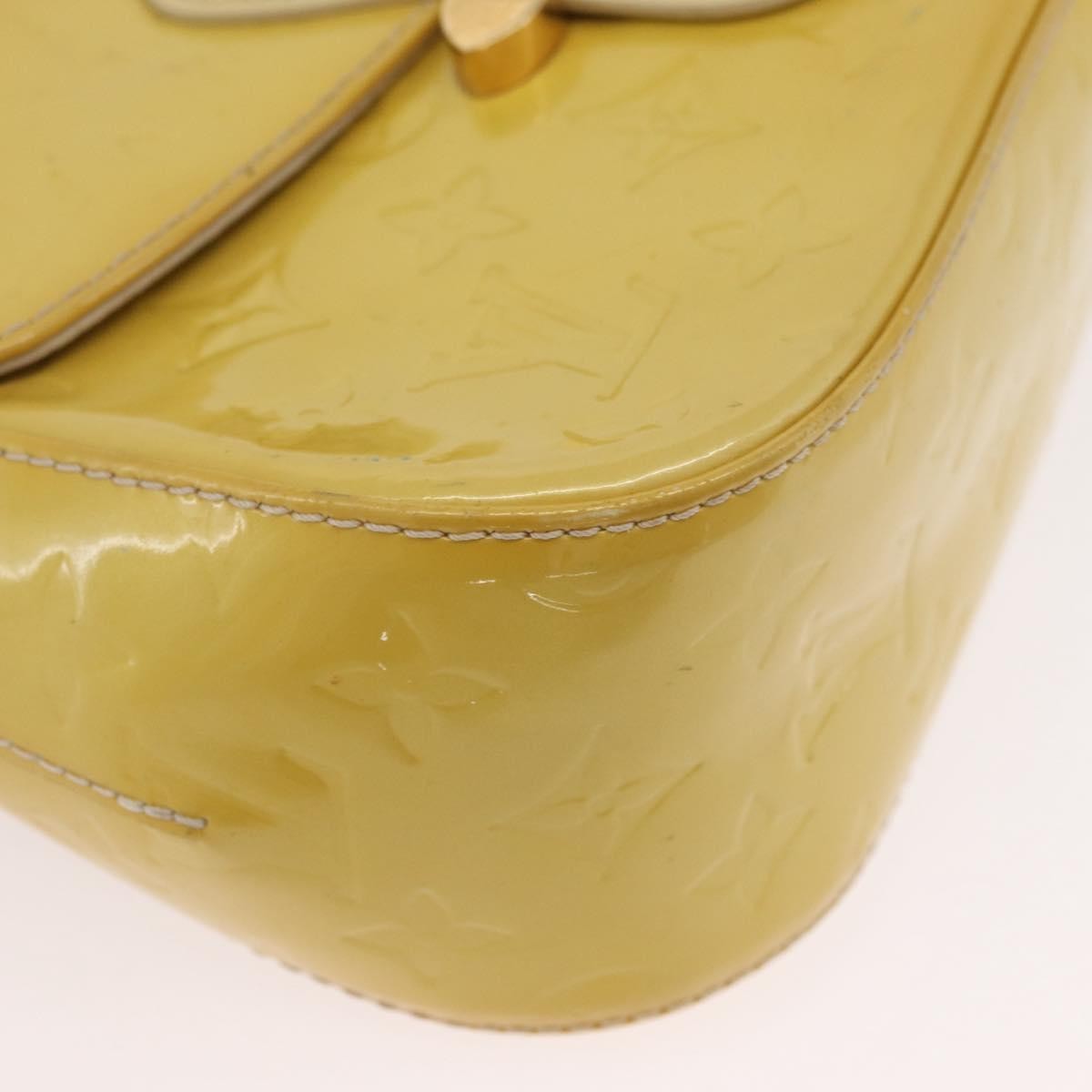 Louis Vuitton Bellflower Handbag Monogram Vernis, Yellow, Patent Leather, Shoulder Bag
