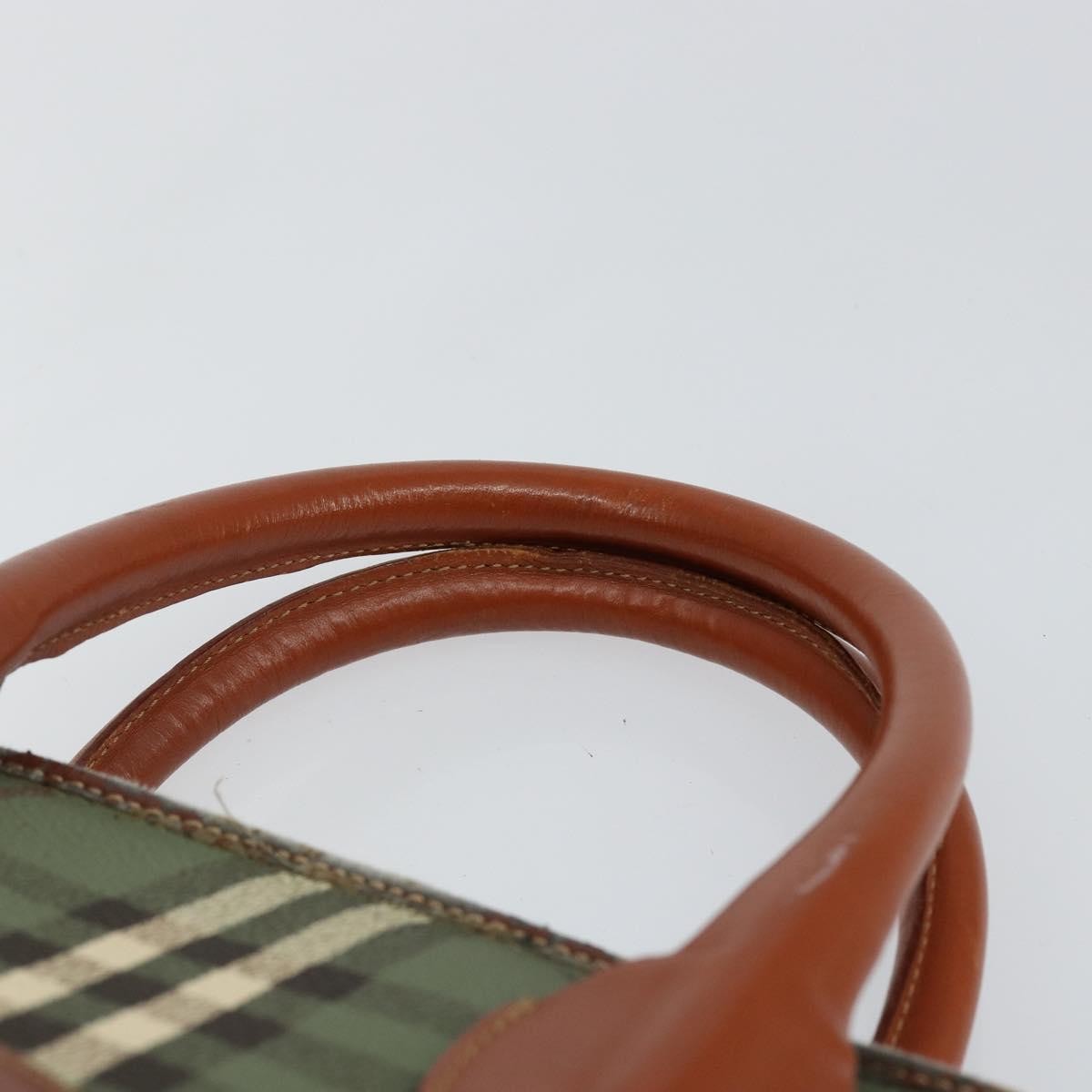 Burberry Nova Handbag Check Pattern, GREEN, PVC, Handbag