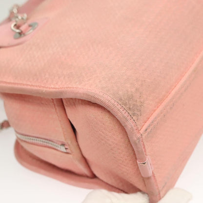 Chanel Deauville Tote Canvas, PINK, CANVAS, Handbag
